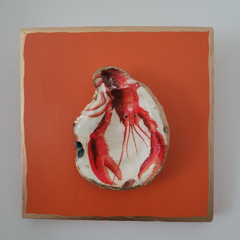 1 Mounted Lobster Oyster shell